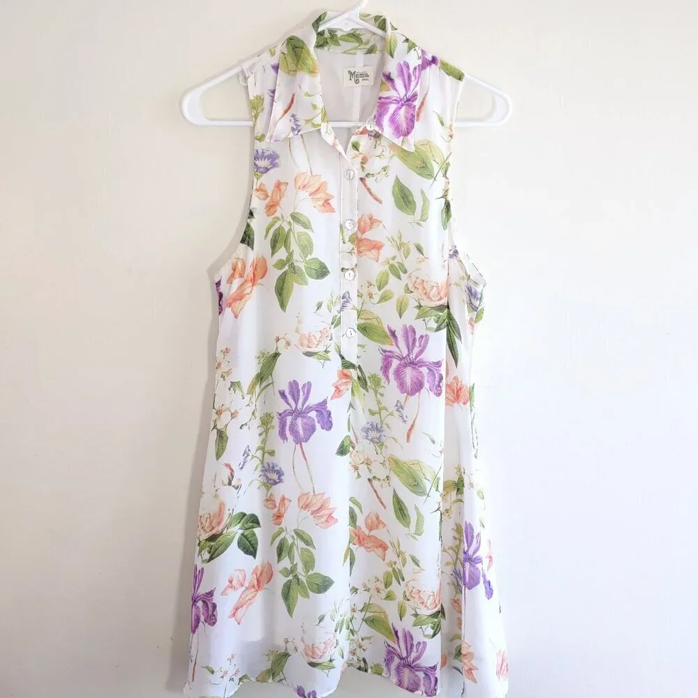 Show Me Your MuMu Floral Mini Dress Tropical Garden Resort Vaca Size Small - Picture 4 of 9